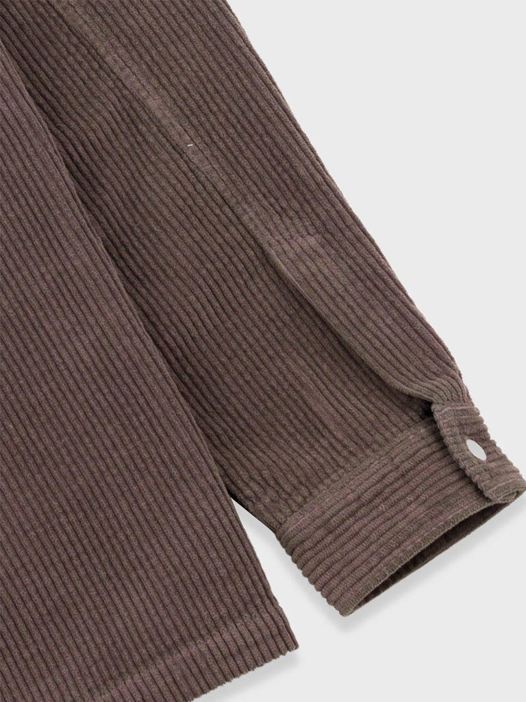 Folk Anniversary Patch Overshirt in Rich Brown Cord