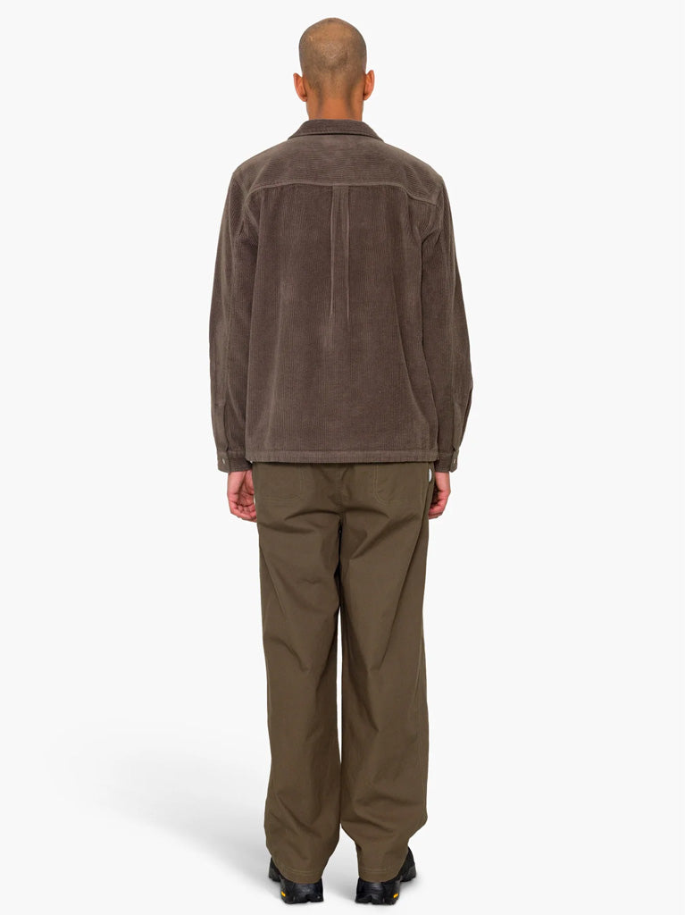 Folk Anniversary Patch Overshirt in Rich Brown Cord