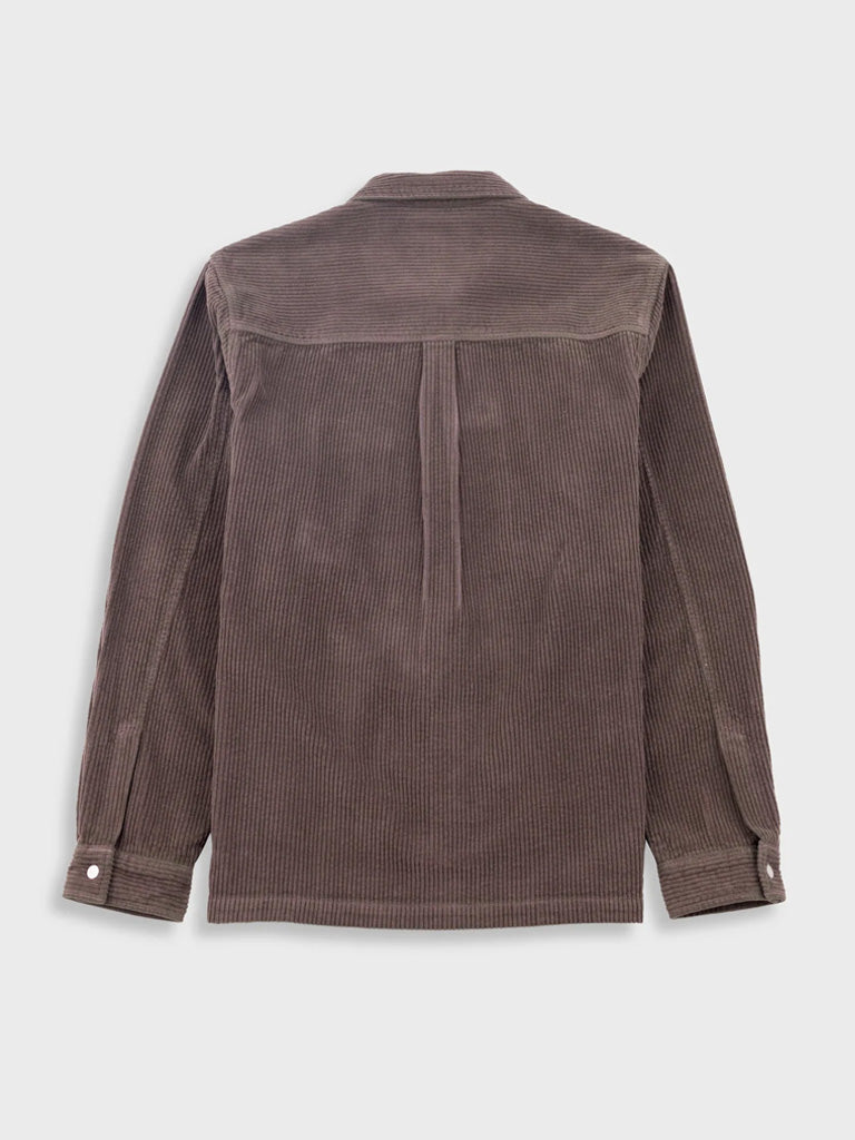 Folk Anniversary Patch Overshirt in Rich Brown Cord