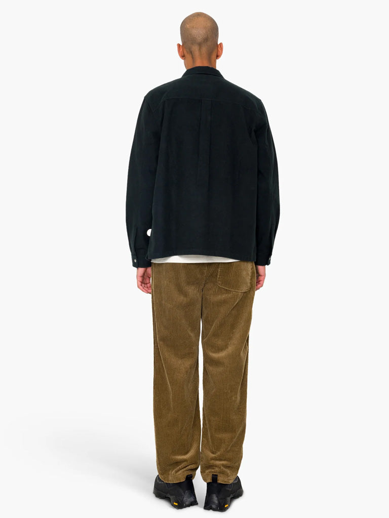 Folk Anniversary Patch Overshirt in Deep Green Moleskin