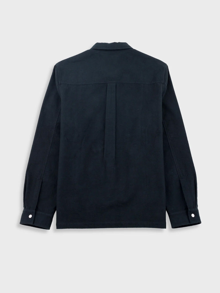 Folk Anniversary Patch Overshirt in Deep Green Moleskin