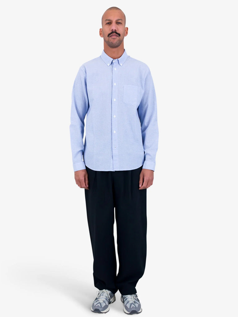 Folk Relaxed Fit Shirt in Blue Texture