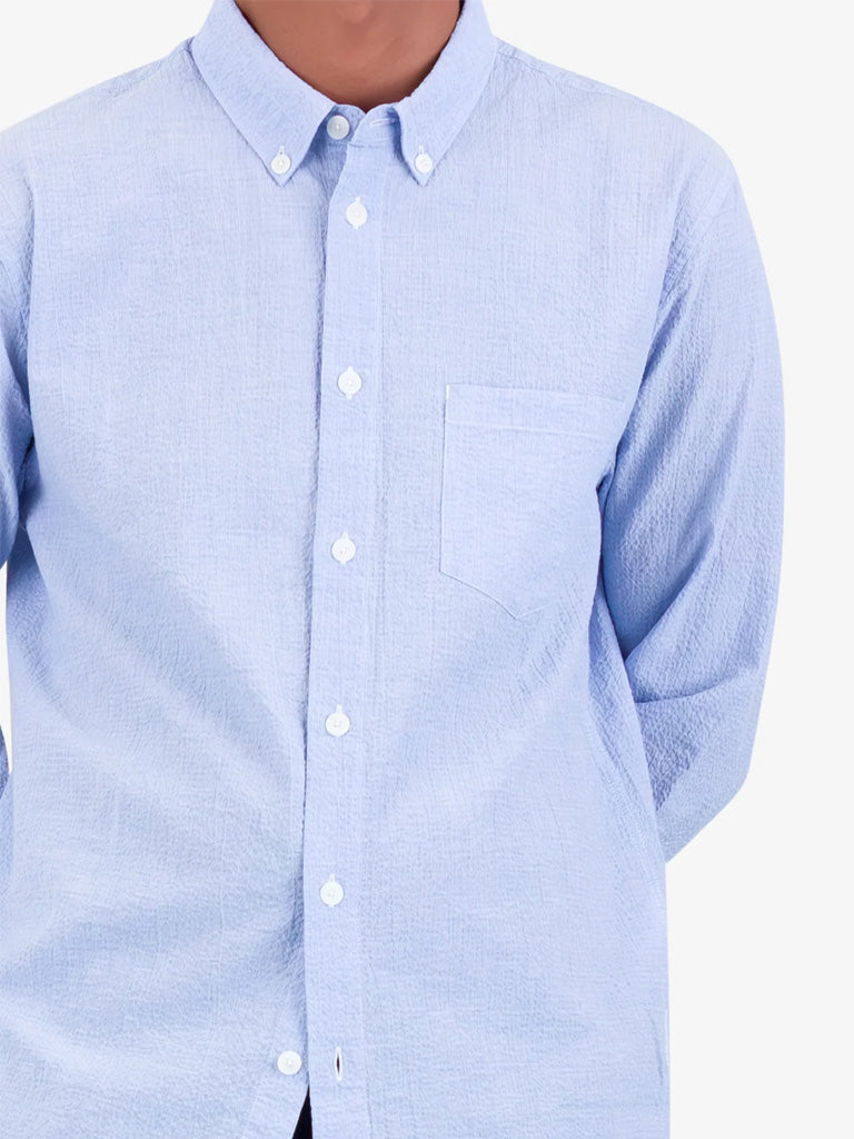 Folk Relaxed Fit Shirt in Blue Texture