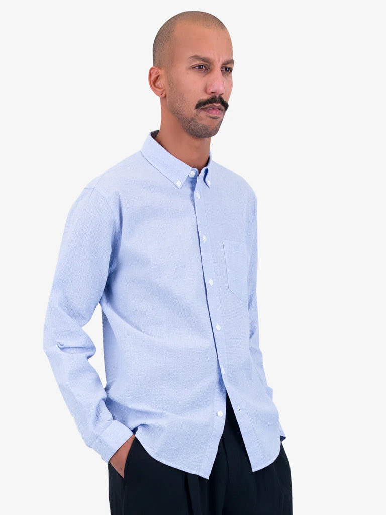 Folk Relaxed Fit Shirt in Blue Texture