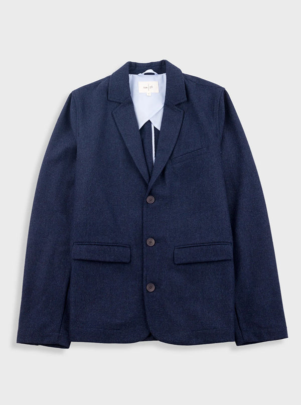 Folk Assembly Blazer in Navy Wool Melange