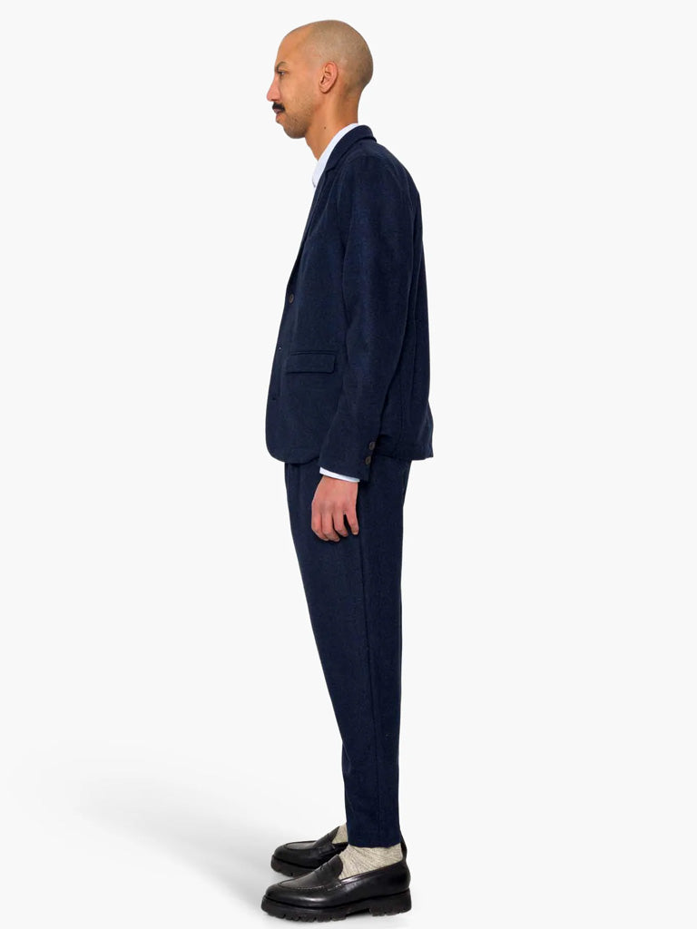 Folk Assembly Blazer in Navy Wool Melange
