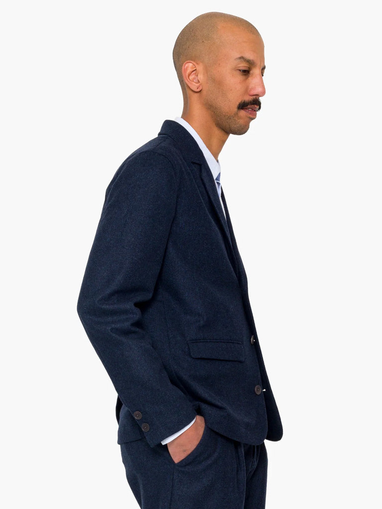 Folk Assembly Blazer in Navy Wool Melange