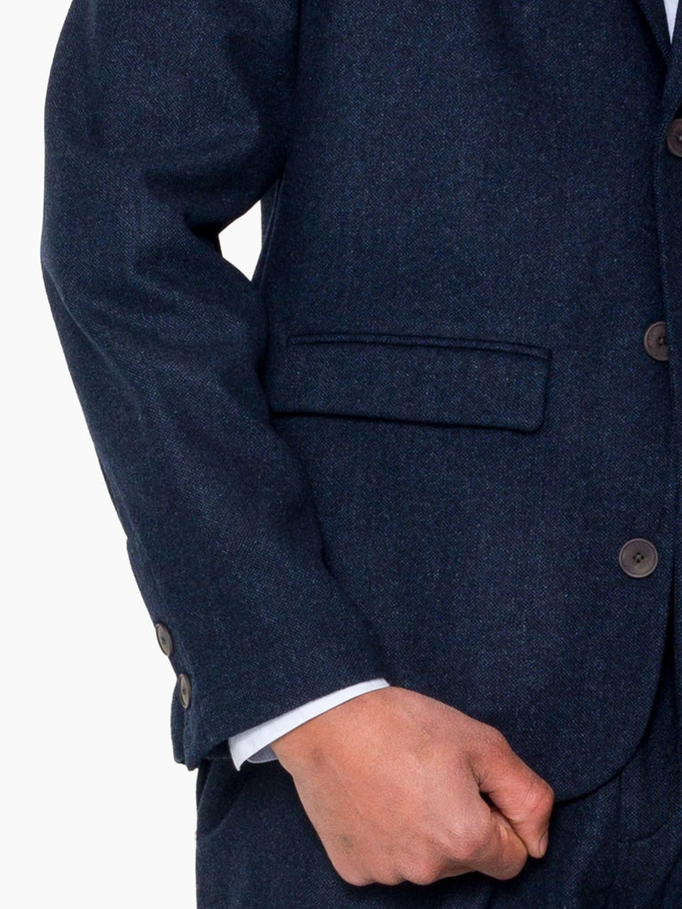 Folk Assembly Blazer in Navy Wool Melange