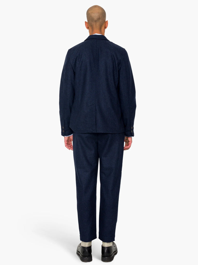 Folk Assembly Blazer in Navy Wool Melange
