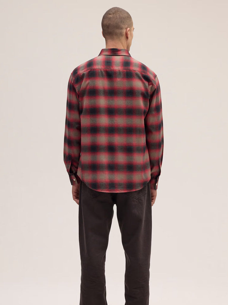 NN07 Deon Flannel Shirt in Red Check