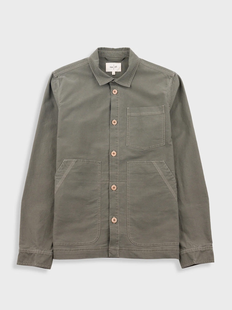 Folk Assembly Utility Jacket in Olive Brushed