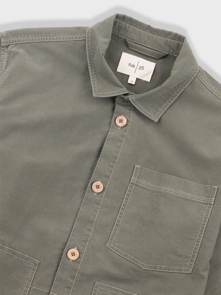 Folk Assembly Utility Jacket in Olive Brushed