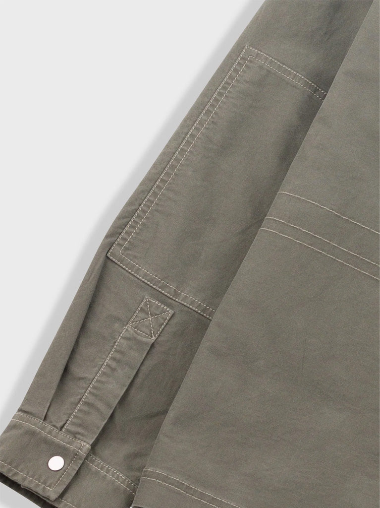 Folk Assembly Utility Jacket in Olive Brushed