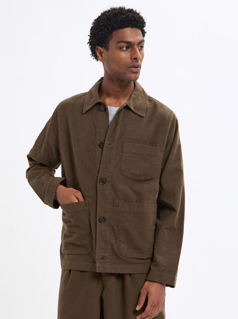 Universal Works Field Jacket in Moleskin Khaki