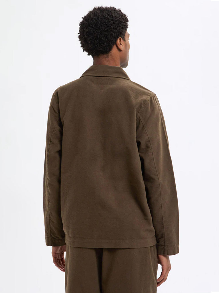 Universal Works Field Jacket in Moleskin Khaki