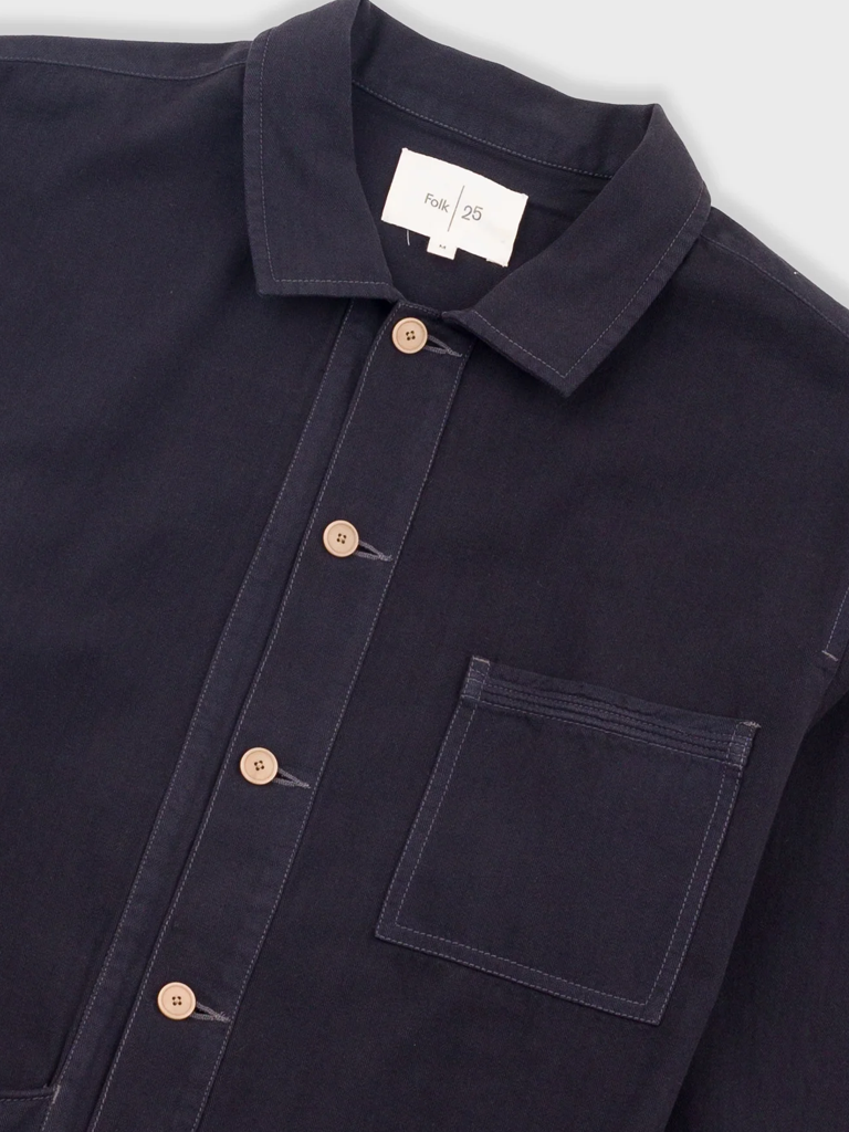 Folk Meyer Shirt Jacket in Black Herringbone