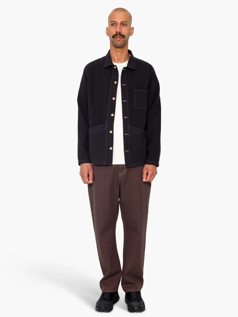 Folk Meyer Shirt Jacket in Black Herringbone