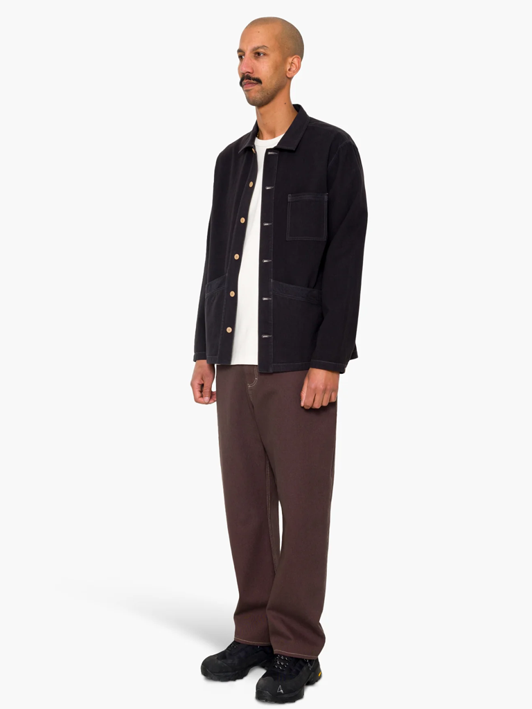 Folk Meyer Shirt Jacket in Black Herringbone