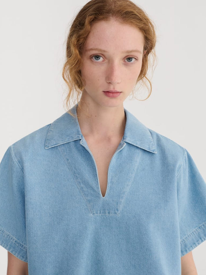 Bobo Choses Relaxed Polo Shirt in Denim – Maze