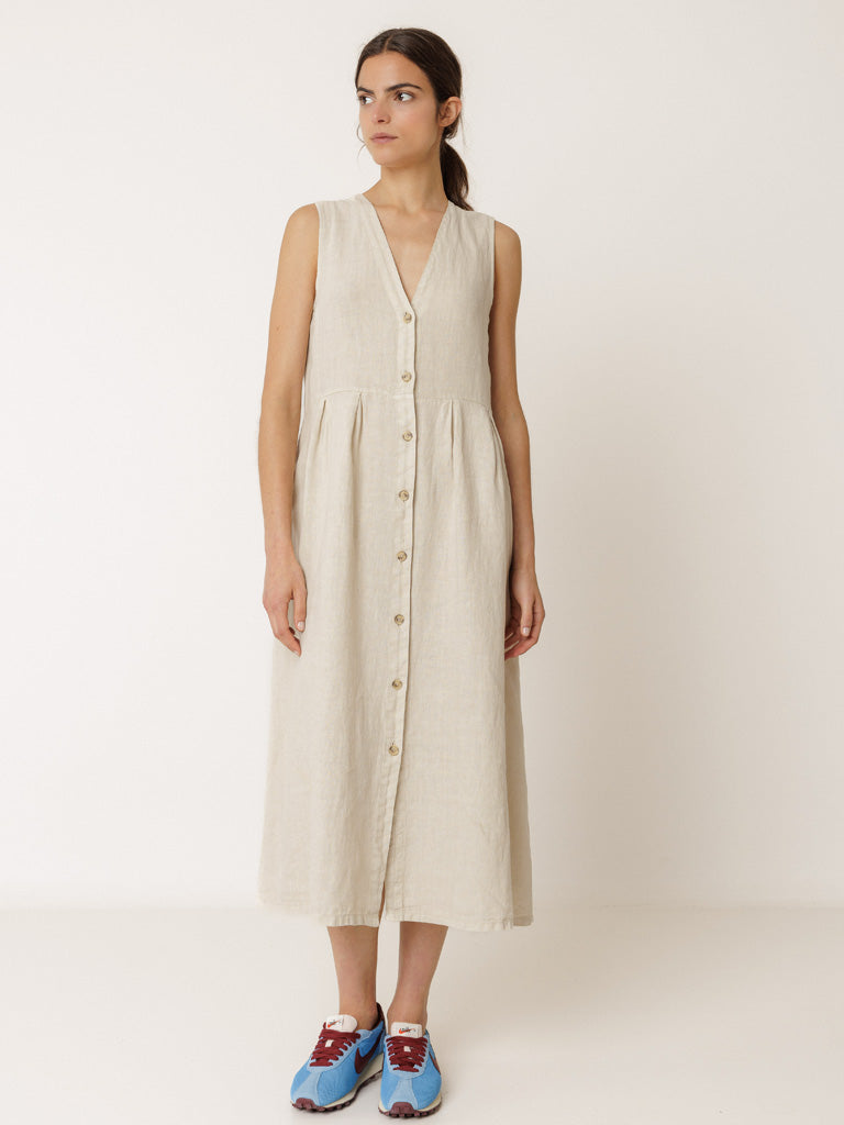 Indi & Cold Linen Dress in Stone – Maze
