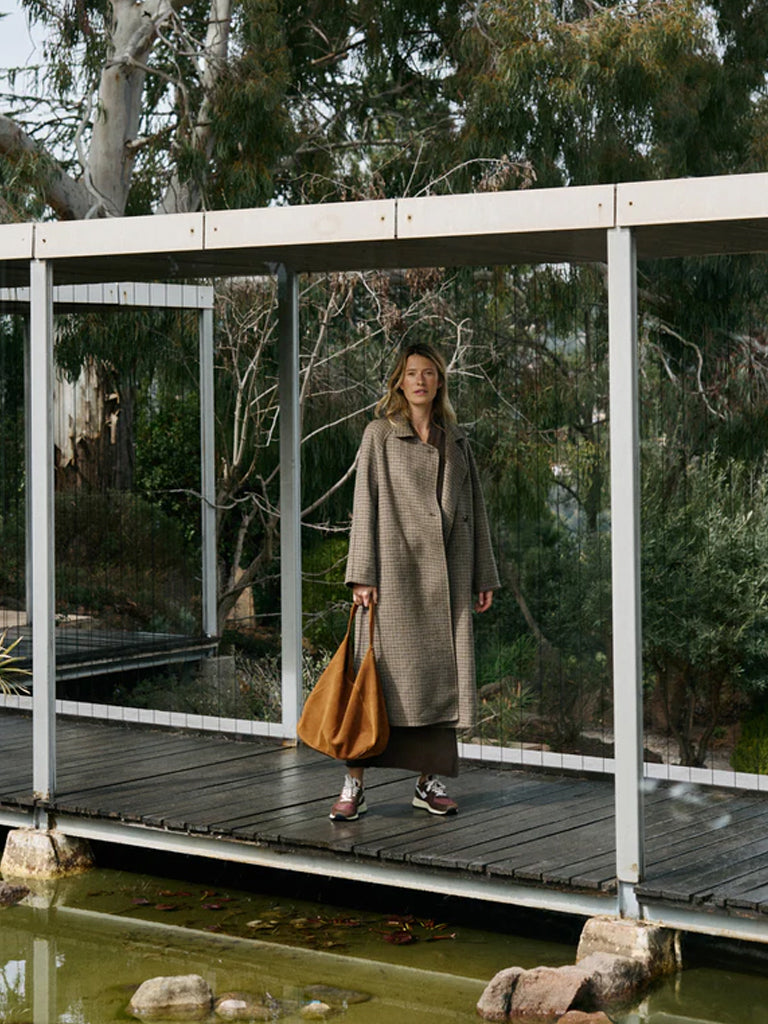 Indi & Cold Wool Coat in Olive Check