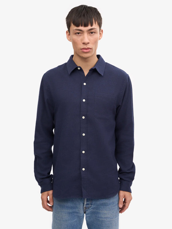 Colorful Standard Flannel Shirt in Navy
