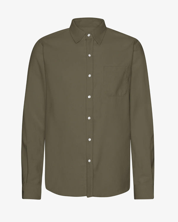 Colorful Standard Flannel Shirt in Dusty Olive