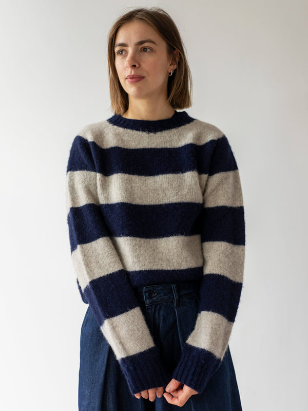 MAZE x YMC Ltd Ed. Suedehead Sweater in Navy Vellum