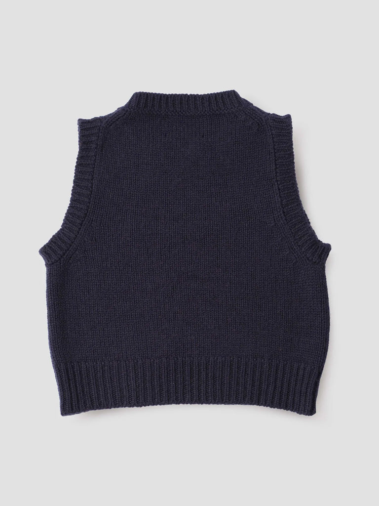 MHL Chunky Crew Neck Slipover in Rich Navy