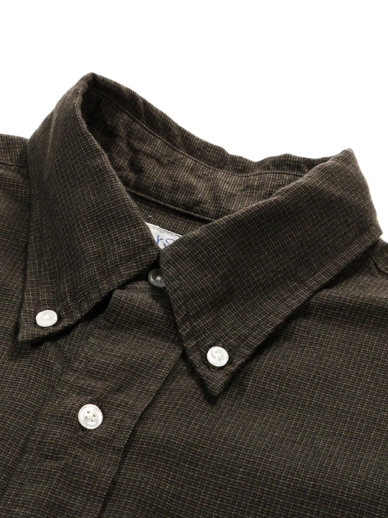 Orslow Standard Button Down Shirt in Coffee Check