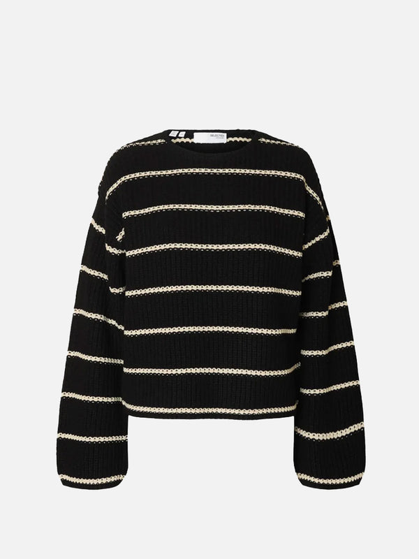 Selected Selma Sweater in Birch Black