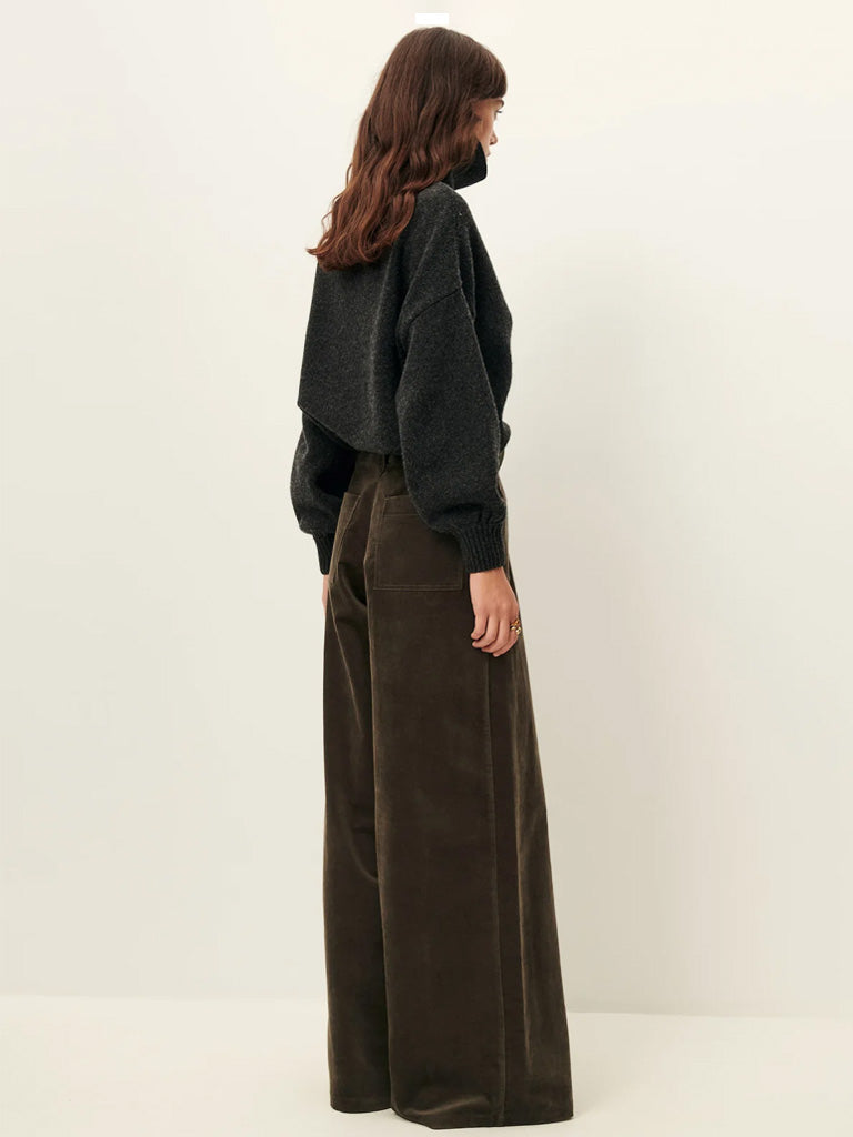 Sessun Darm Velvet Trousers in Lichen