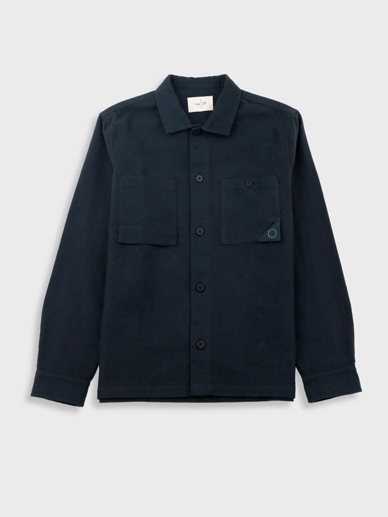Folk Anniversary Patch Overshirt in Deep Green Moleskin
