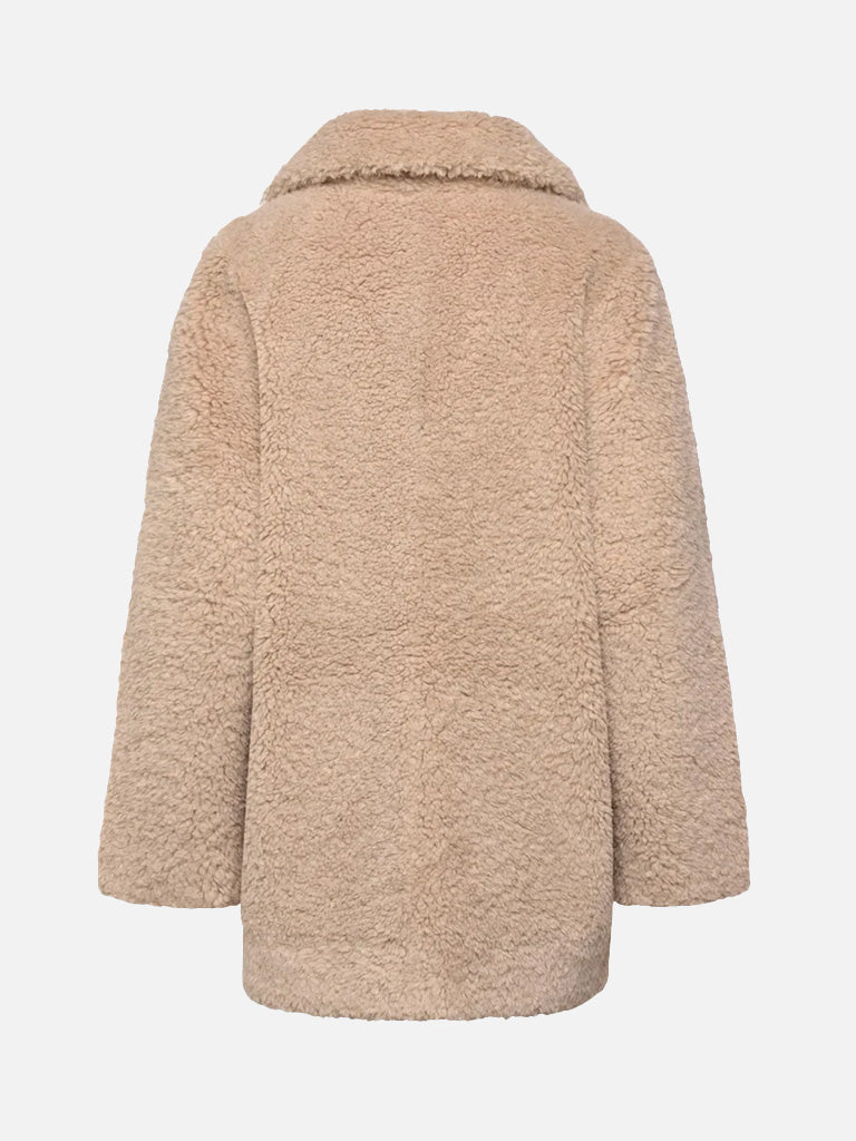 Minus Reversible Teddy Jacket in Sand Grey