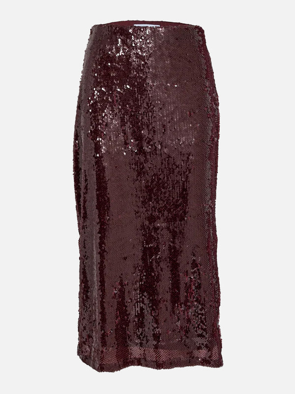 Minus Ziddi Sequin Skirt in Cordovan