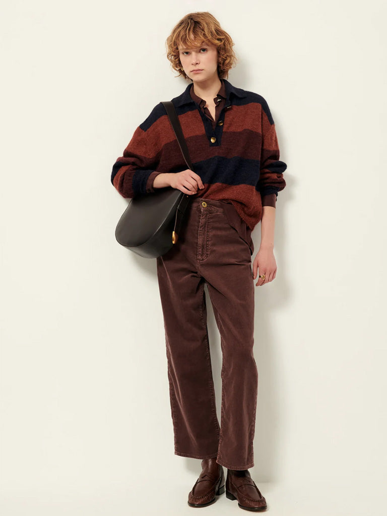 Sessun Velvet Cruise Trousers in Coffea