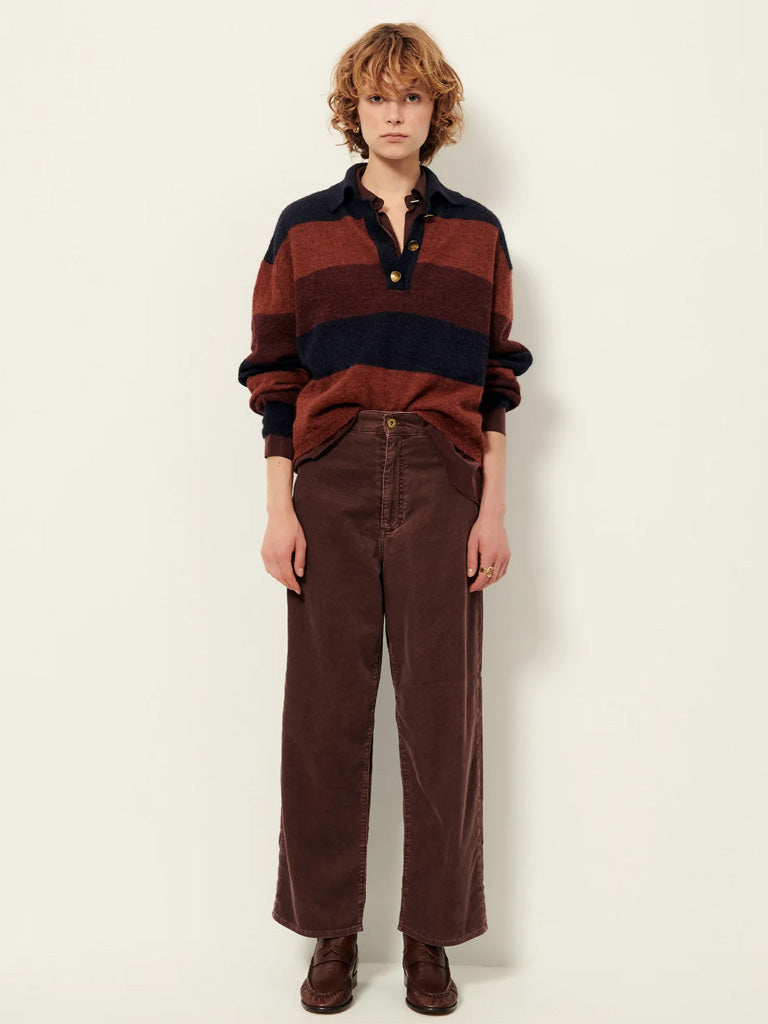 Sessun Velvet Cruise Trousers in Coffea