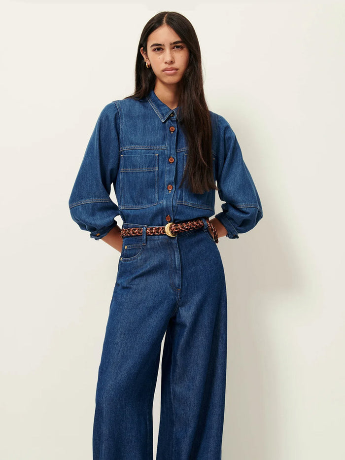 Sessun Leone Overshirt in Denim Blue – Maze