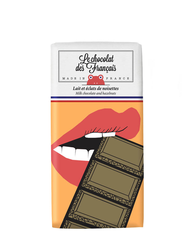 Le Chocolat des Francais La Bouche Croquante Milk Chocolate & Hazelnut Bar