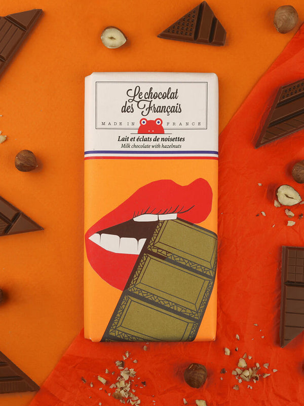 Le Chocolat des Francais La Bouche Croquante Milk Chocolate & Hazelnut Bar