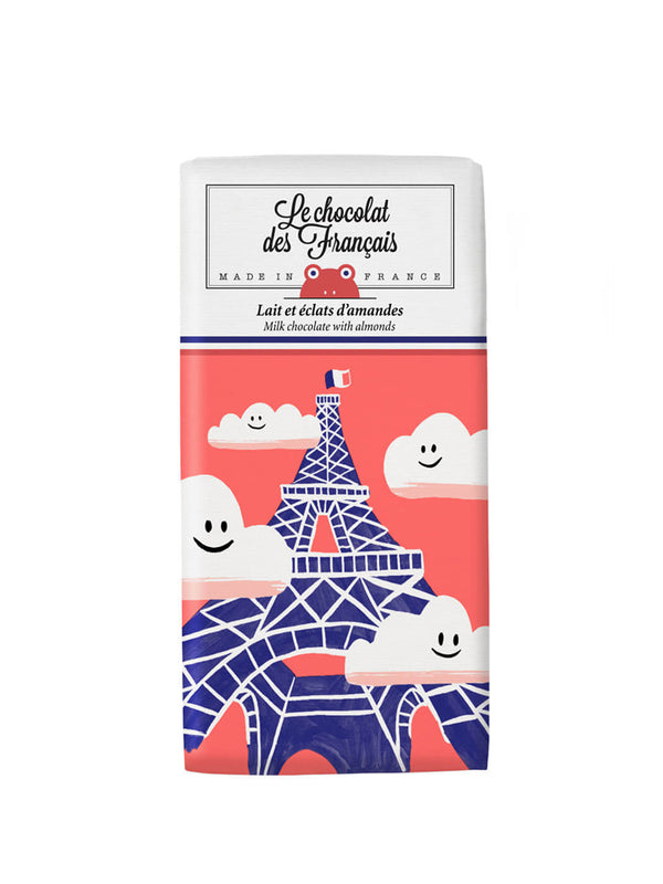 Le Chocolat des Francais Eiffel Tower Milk Chocolate & Almond Bar