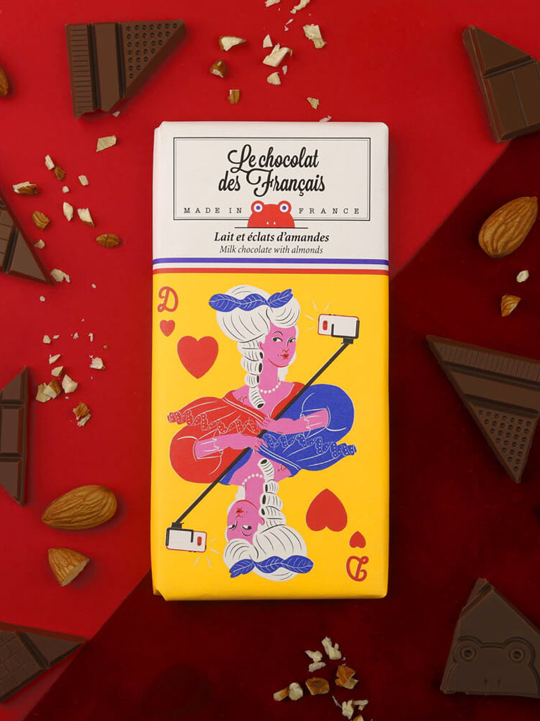Le Chocolat Des Francais Marie-Antoinette in Milk Chocolate & Almonds