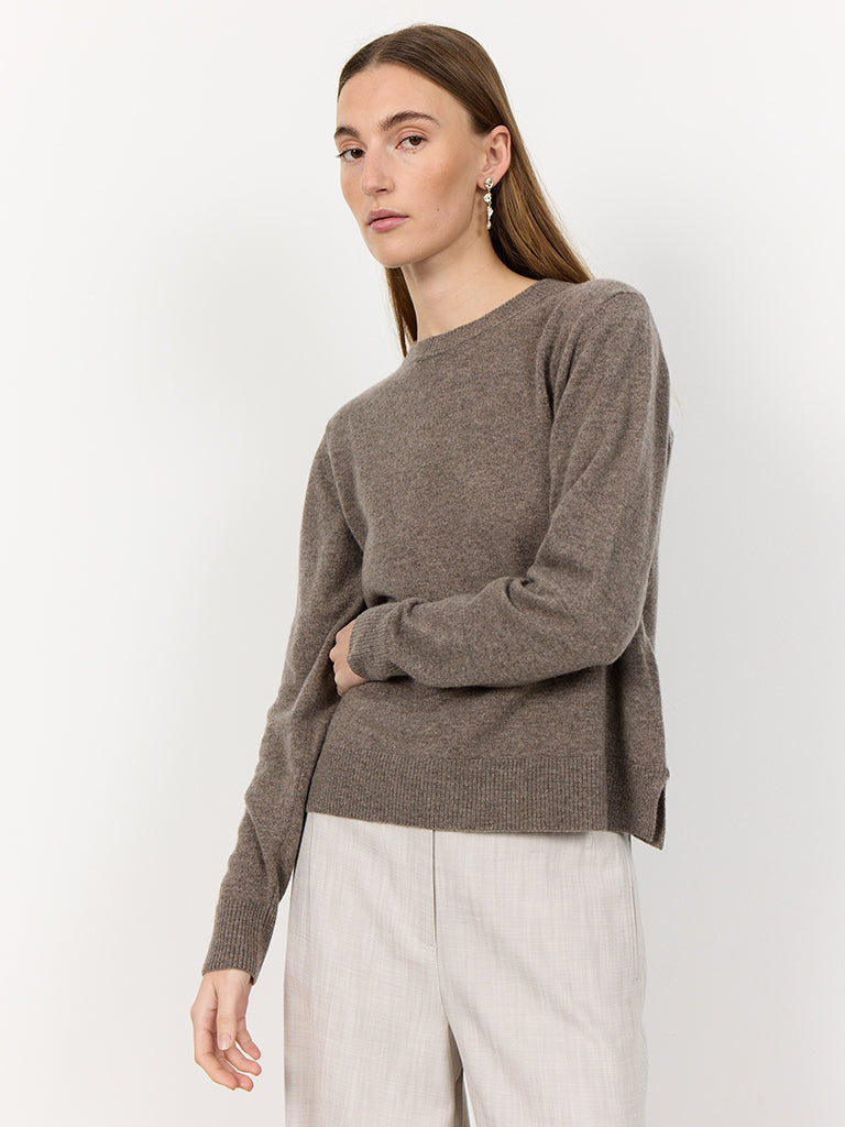 Levete Room Eloise Cashmere Crew Sweater in Morel