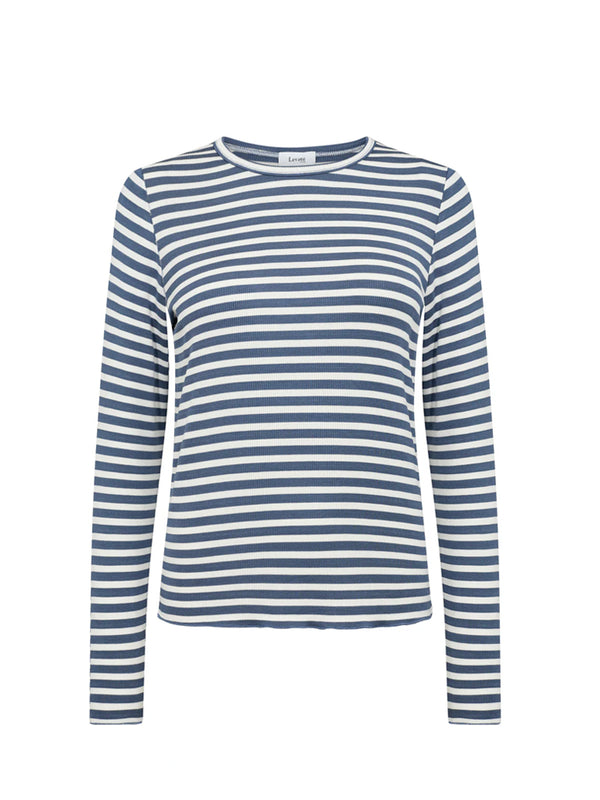 Levete Room Ika Stripe T-Shirt in Blue White