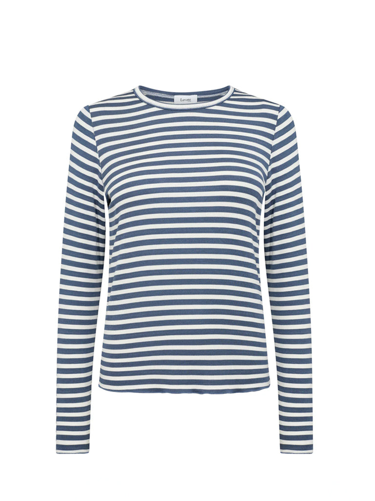 Levete Room Ika Stripe T-Shirt in Blue White