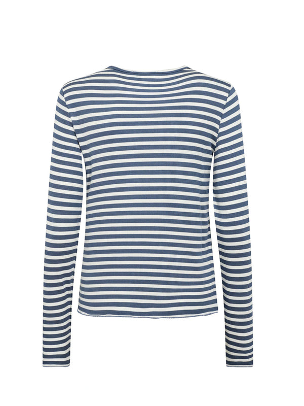 Levete Room Ika Stripe T-Shirt in Blue White
