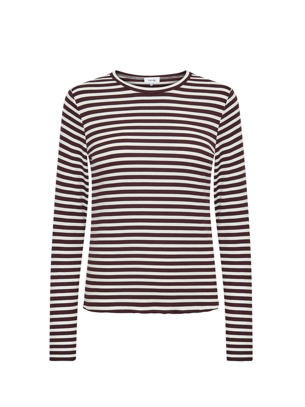 Levete Room Ika Stripe T-Shirt in Fudge White