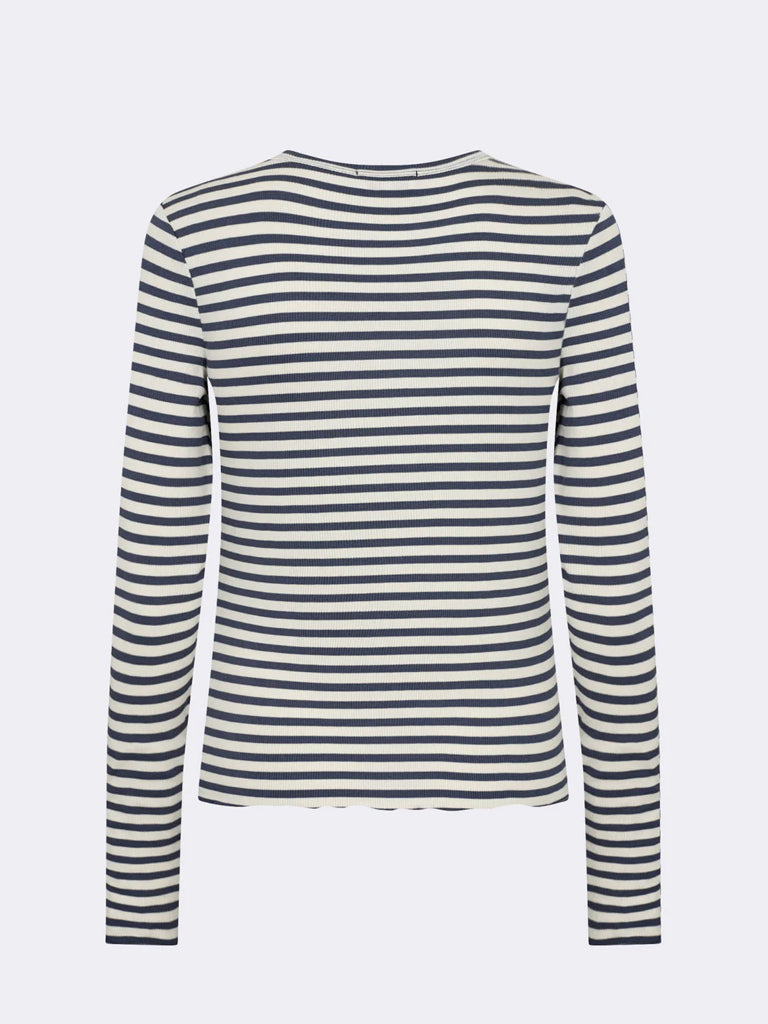 Levete Room Ika Stripe T-Shirt in Navy Off White