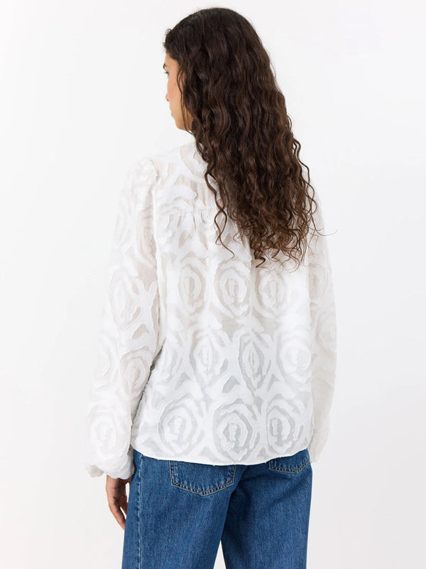 Levete Room Inga Applique Shirt in Off White