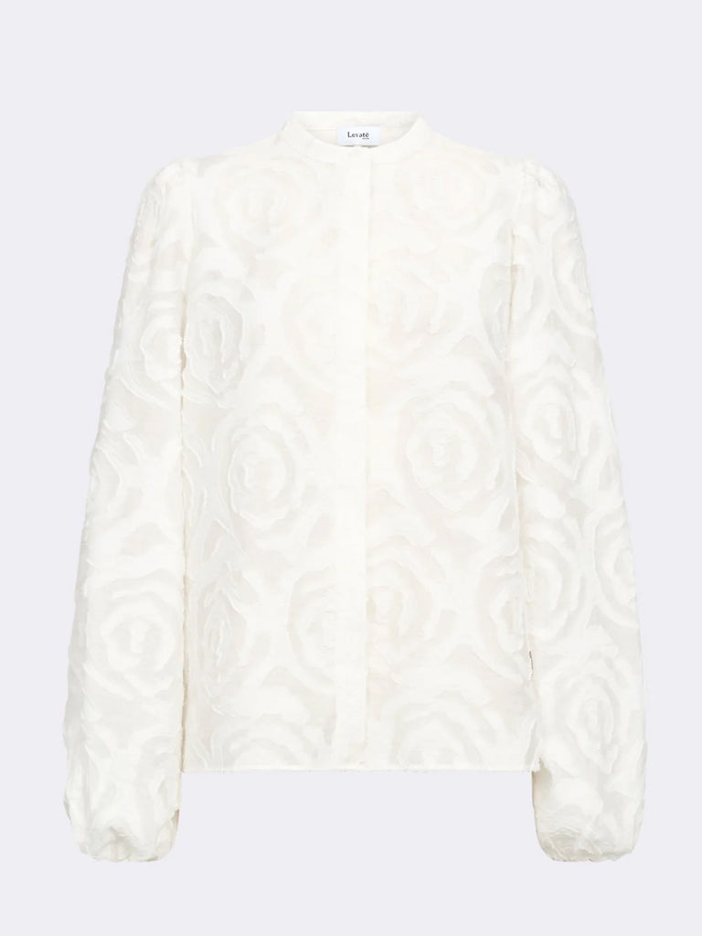 Levete Room Inga Applique Shirt in Off White